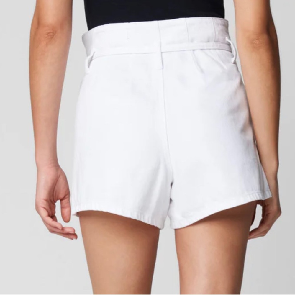 NWT BlankNYC white denim high waisted shorts head in the clouds size 29 belted - Picture 4 of 13